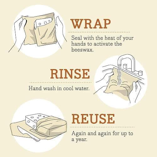 Bee's Wrap Beeswax Food Wraps, 3 Pack Assorted - Botanical | Organic Beeswax Wraps - Small, Medium & Large - Plastic Free - Reusable Food Storage - Cheese & Produce - Made in USA thumbnail 7