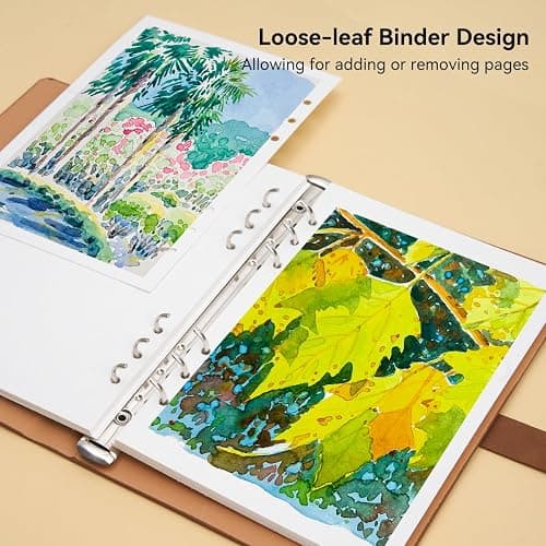 Lightwish Watercolor Sketchbook,100% Cotton Acid Free Watercolor Journal,300gsm/140lb Cold Press Watercolor Paper for Artists,Adults,Students,20 Sheets,9.25 * 6.3 Inches thumbnail 5