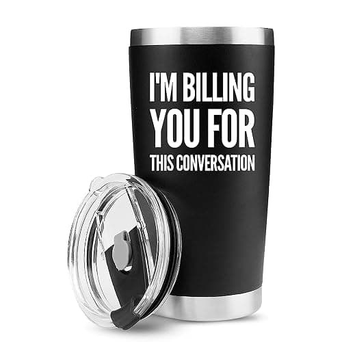 Panvola 'I'm Billing You For This Conversation ' Bicchiere termico per avvocato, avvocato, assistente legale, studente, bicchieri da laurea in acciaio inossidabile e coperchio rimovibile (20 once) - Image 1