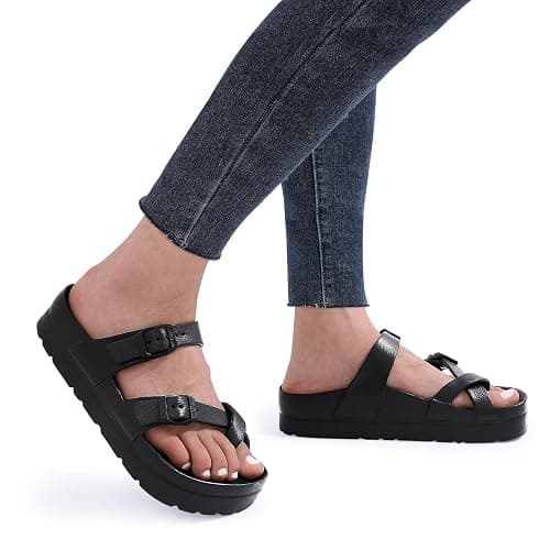 Goosecret Women's Platform Sandals with Arch Support Comfortable Foam Slides Summer Beach Sandals with Adjustable Buckle thumbnail 8