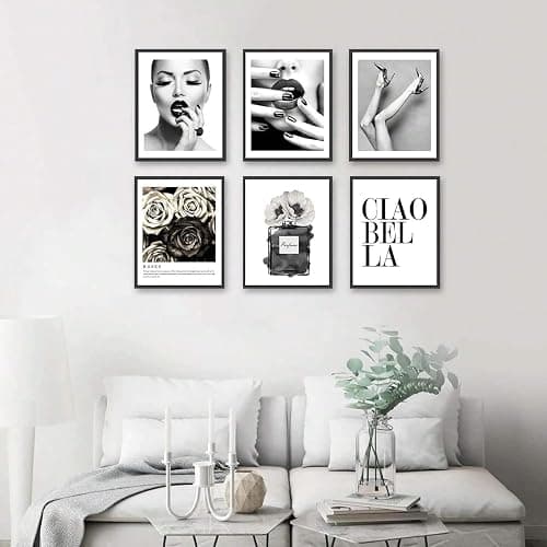 Fashion Black and White Wall Art Prints Glamour Photography Perfume Inspirational Quote Canvas Print Poster Gallery Retro Vintage Beauty Room Bedroom Wall Decor (8"x10" UNFRAMED) thumbnail 3