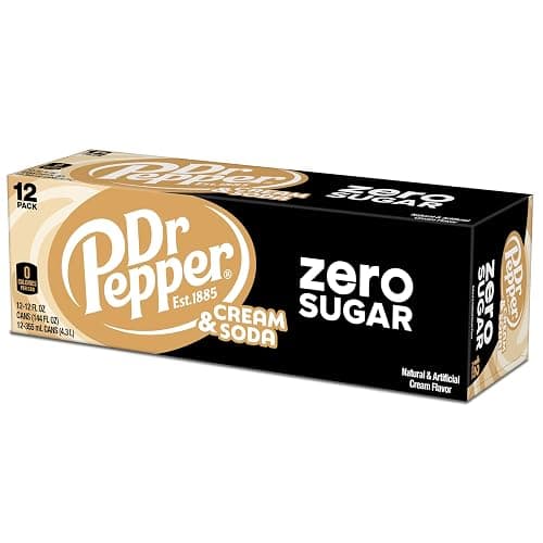 DR PEPPER and Cream Soda Zero Sugar, 12 fl oz cans, 12 pack thumbnail 7