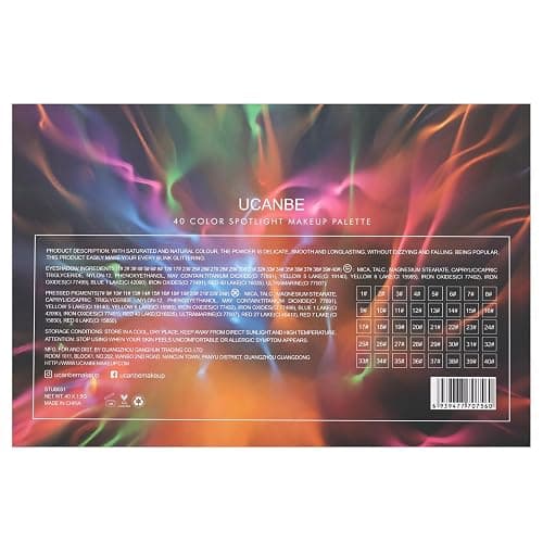 UCANBE Spotlight Eyeshadow Palette Professional 40 Color Eye Shadow Matte Shimmer Makeup Pallet Highly Pigmented Colorful Powder Long Lasting Waterproof Eye Shadow thumbnail 9
