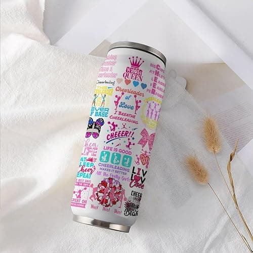 YOPIGOT Cheerleader Tumbler Cup,Cheer Gifts For Girls Women,Cheerleading Mug,Cheerleading Gift for Girls Teen Birthday Christmas Gifts for Cheer Coach Friend Besties Stainless Steel Tumblers 17oz thumbnail 7