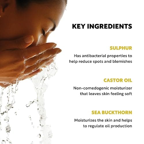 Clever Soap 3% Sulphur Face Wash - Exfoliating Blemish Control Cleanser - Antibacterial, Sensitive Sulfur Soap - Fragrance Free Moisturising Formula For Oily Skin - Men & Women thumbnail 4