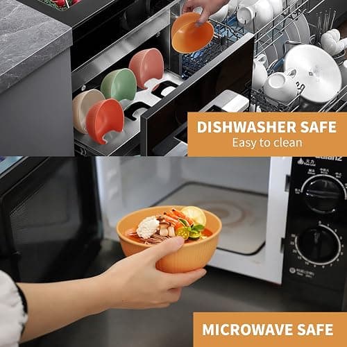 Becutlery Wheat Straw Dinnerware Sets, Unbreakable Dinnerware Set for 6,Reusable Lightweight Tableware Dinner Dishes, Bowls, Cups, tableware, 24pcs Dinnerware Microwave & Dishwasher & Kids Safe thumbnail 5