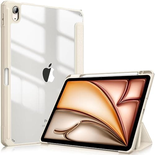 Fintie Hybrid Slim Case for iPad Air 11-inch M3 (2025) / M2 (2024), iPad Air 5th (2022) / 4th Generation (2020) 10.9 Inch - Shockproof Cover with Clear Back Shell & Pencil Holder, Starlight - Image 1