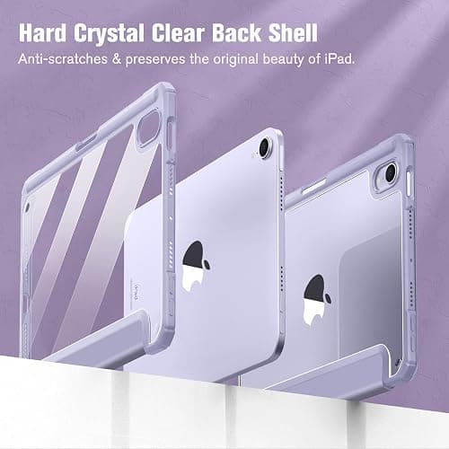 Fintie Hybrid Slim Case for iPad Mini 7 (A17 Pro, 7th Generation) 2024 / iPad Mini 6 (6th Gen) 8.3 Inch, [Built-in Pencil Holder] Shockproof Cover Clear Transparent Back Shell, Lilac Purple thumbnail 5