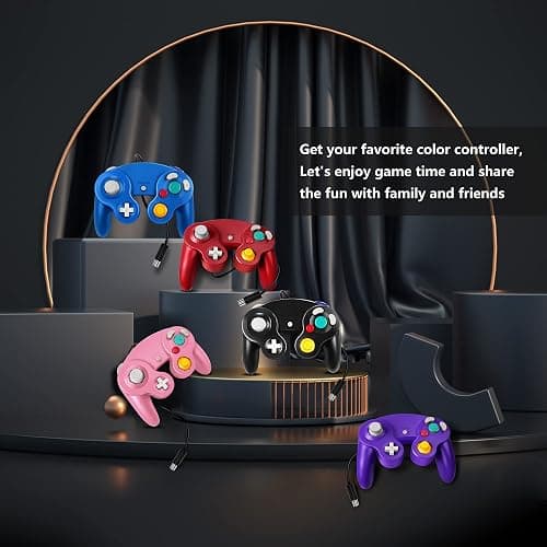 FIOTOK Gamecube Controller, Classic Wired Controller for Wii Nintendo Gamecube (Blue & Red-2Pack) thumbnail 5