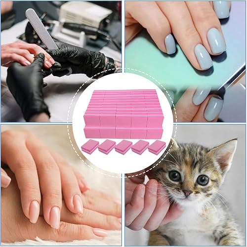 Nail Buffers (100 Pack), Mini Buffer Block Nail File for Acrylic and Natural Nails, 100/180 Grit Nail Buffer Block Bulk Buffing Blocks for Nail Buff Professional Manicure File Blocks Set Hot Pink thumbnail 7