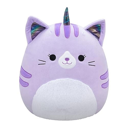 Squishmallows Original 14-Inch Analea Purple Tabby Caticorn with Fuzzy White Belly - Official Jazwares Large Plush - Image 1