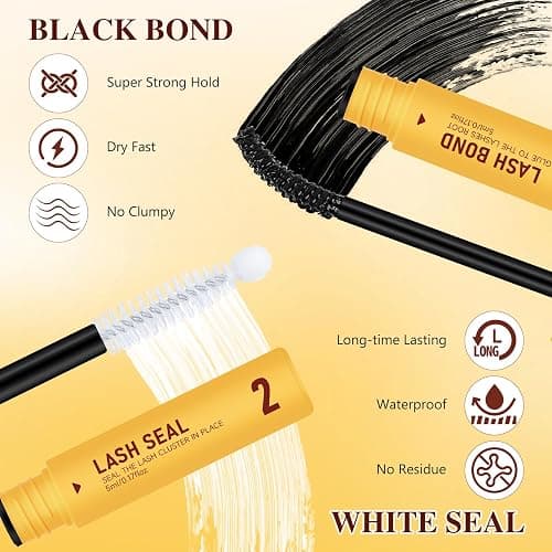 QUEWEL Lash Cluster Kit, 144pcs Cluster Lashes with Strong Hold Lash Bond and Seal Waterproof, Lashes tweezers and 5ml Eyelash Remover Easy to Use for DIY Eyelash Extensions at Home (BaBi Kit Style B) thumbnail 6