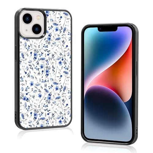 Axulimin Cute Blue Flower Floral Aesthetic Phone Case for iPhone 14 & iPhone 13 Case for Teen Girls Women Kids Girls -6.1Inch thumbnail 2