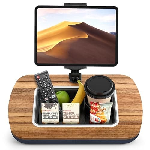 ERGONOV Lap Beanbag Tablet Pillow Stand,Adjustable iPad Holder with Snack Bowl,360° Rotating Clip for 4.7-13" Kindle,Phone,Tablet.Ideal for Hands-Free Reading and Relaxation on Bed,Couch,Recliner,Gray thumbnail 8