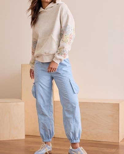 Yojeasrio Cute Hoodies for Teen Girls Floral Embroidered Patchwork Hoodie Y2k Oversized Pullover Sweatshirt Preppy Streetwear thumbnail 4
