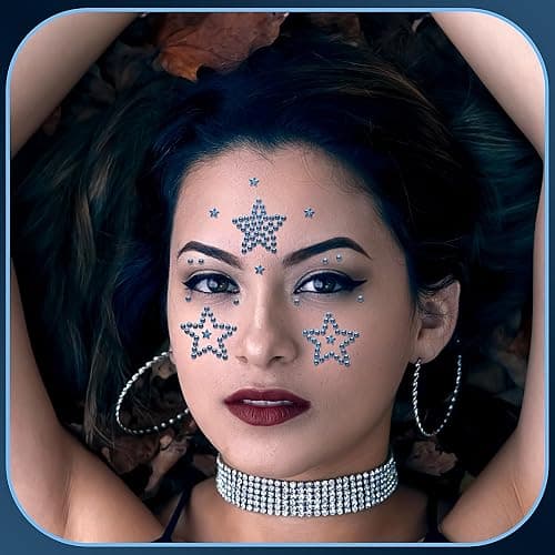 3Sheets Star Gem Stickers Jewels for Crafts, Face Makeup - Self Adhesive Rhinestone Jewel Stickers, Stick on Gems Rhinestones for Crafts, Craft Supplies for Kids (11.Light Blue satr) thumbnail 6