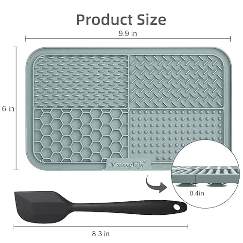 MateeyLife 2PCS Large Lick Mat for Dogs with Suction Cups, Slow Feeder Bowls, Cat Lick Mat for Anxiety Relief, Dog Toys to Keep Them Busy, Enrichment Toys for Bathing, Cat Licking Pad for Boredom thumbnail 6