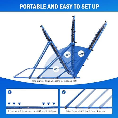Winthai Soccer Rebounder Net, Quick-Switch Angle Dual-Sided/Dual/Three Mode Easy Setup Soccer Goal Rebounder for Control, Passing Practice, Soccer Training Gifts Aids & Equipment for Kids,Teens&Adults thumbnail 2