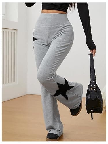 SOLY HUX Women's High Waisted Bootcut Flare Leggings Y2k Yoga Sweatpants Streetwear thumbnail 4