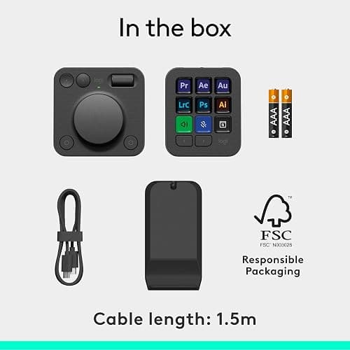 Logitech MX Creative Console - 9 Customizable LCD Keys, Control Dial for Graphic Design, Video Editing, Control Adobe, Zoom, Spotify and More - Graphite, with 3-Month Adobe Creative Cloud Membership - Graphite thumbnail 11