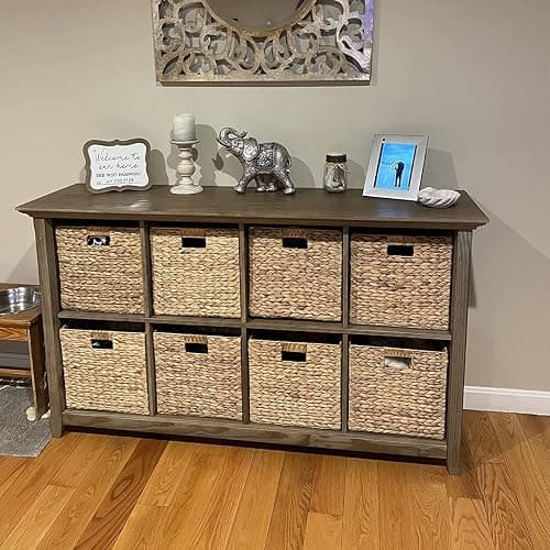 M4DECOR 12x12x12 Storage Cube, Water Hyacinth Storage Baskets, Wicker Storage Baskets for Shelves, Woven Baskets for Storage, Square Wicker Storage Basket for Bedroom, Living Room (4 Packs 12x12in) thumbnail 7