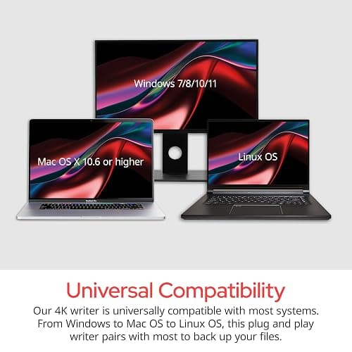 Verbatim Ultra HD 4K CD DVD Blu-ray Writer USB 3.2 GEN 1 USB-C Connectivity Slim Brushed Metal Enclosure Compatible with Mac and PC with Free 25GB Verbatim Blu-ray disc thumbnail 4