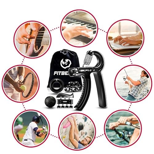 FitBeast Grip Strengthener Forearm Strengthener Hand Grips Strengthener Kit - 5 Pack Adjustable Resistance thumbnail 5