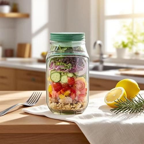 Ukisisi jar salade,Dosette à salade, pot à salade portable avec ouverture latérale,bol à salade fraîche,étui à sauce anti-fuite,Bocaux À Salade,Récipient À Pour Déjeuner,fruits thumbnail 3