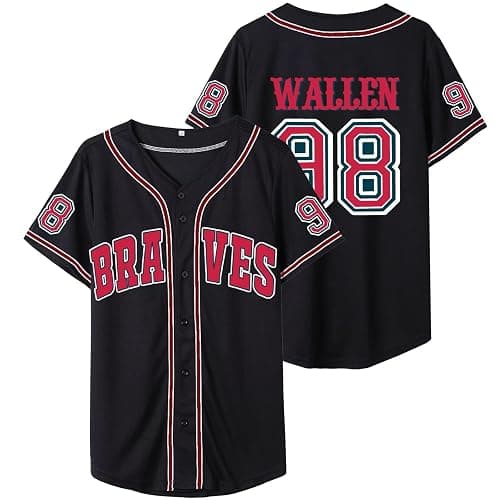 Mens 98 Baseball Jersey Country Vintage Music Shirts Fan Tshirts Button Down Hipster Hip Hop Sports Uniforms - Image 1