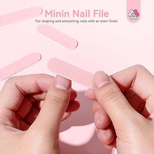 SAVILAND 20PCS Press on Nail Kit: Press On Nail Packaging with Nail File Glue Prep Pads Adhesive Tabs Acrylic Sticks Instruction Cards Pink Bags Nail Prep Application Supplies Manicure Disposable Kit thumbnail 7