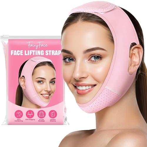 FairyFace V-Face Slimming Strap, Chin Strap for Sleeping, V Line Lifting Mask, Reusable V Shaped Belt, Double Chin Reducer, Firms and Lifts Facial Contours, Jaw Exerciser, Chin Up Patch - Image 1