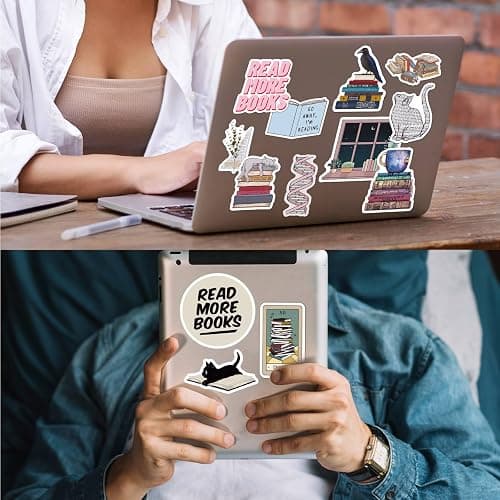 Joyppy 50 PCS Book Stickers for Kindle, Bookish Reading Kindle Stickers Pack for Books, Water Bottles, Laptops, Book Lover Sticker Accessories Gifts for Kids Teens Adults thumbnail 3