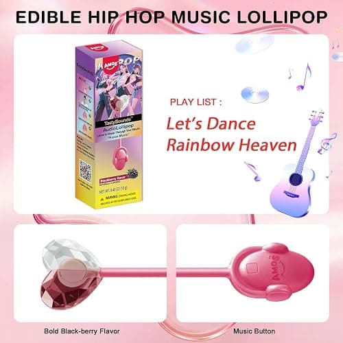 Amos Music Lollipop Candy, Audio Singing Lollipop, Individually Wrapped Natural blackberry Flavor (1 Pack) thumbnail 7