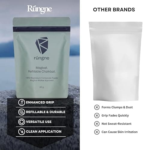 RUNGNE Premium Sports Chalk for Rock Climbing, Bouldering, and Weightlifting - High-Performance Chalk for Superior Grip and Sweat Resistance thumbnail 6