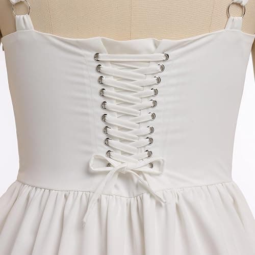Odizli Damen Sommer Sexy Ärmellos Spaghettiträger Boho Blumen Spitze Kurz Minikleid thumbnail 5