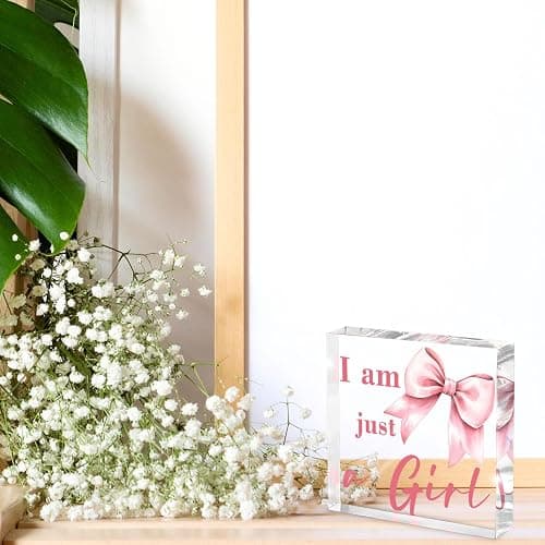 Preppy Pink Bow Acrylic Sign, Girls Dorm Desk Decor, Cute Preppy Room Decor, College Sorority Gift, 4 Inch thumbnail 4