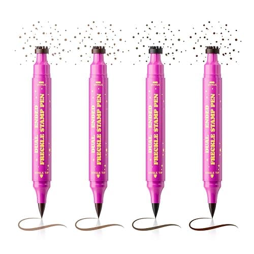Dual-Ended Freckle Stamp Pen,Sponge Stamp & Precision Tip,Caramel Brown 03 | Soft sponge stamp, precision tip, realistic faux freckles, waterproof, long-lasting, buildable color, natural or bold looks thumbnail 2