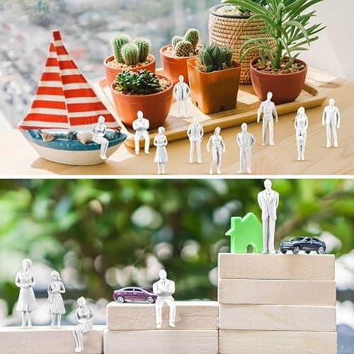 Namalu 30 Personnages Miniatures pour Modélisme Échelle 1:50 Mini Figurines de Diorama Figurines de Personnes Blanches Non Peintes Maquettes Architecturale Modèles de Personnes pour Scènes Trains thumbnail 6