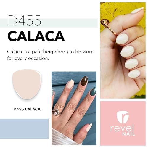 Revel Nail Dip Powder - Nude Crème Dipping Powder, Long-Lasting Dip Nail Color, Chip & Crack Resistant, No UV Lamp, DIY Manicure For Strong Healthy Nails, Calaca thumbnail 2