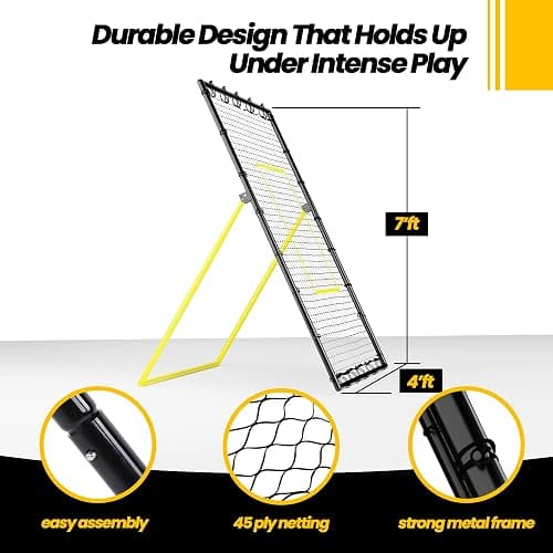 Apex Sports Adjustable Volleyball Rebounder Net 7x4 ft – Bounce Back Training Equipment with Angle Customization for Practicing Volleying, Bumping, Spiking – Durable & Portable with Travel Bag thumbnail 5
