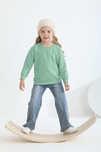 Cooraby 3 Pack Baby and Toddler Girls' Sweatshirt Girl No Cap Crew-Neck Sweatshirt Long Sleeve Pullover Shirt thumbnail 6