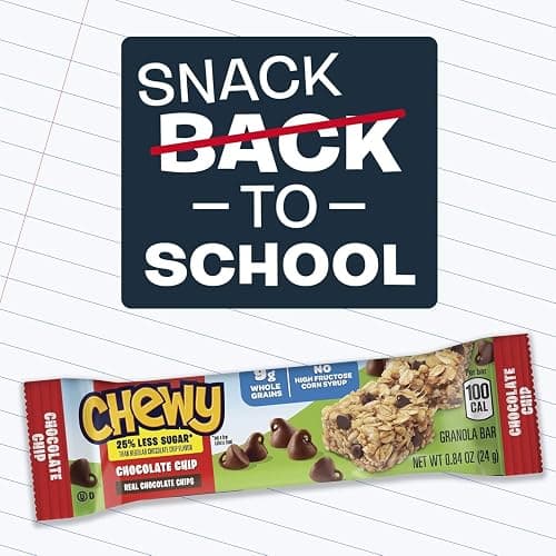 Quaker Chewy Granola Bars, 25% Less Sugar, 2 Flavor Variety Pack, (58 Pack) thumbnail 6