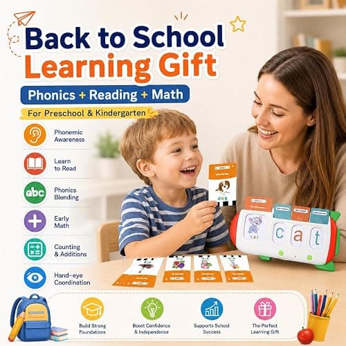 Talking Phonics Card Reader for Kids Ages 3-7, 5-Level Learn-to-Read System with Letter Sounds, Word Blending, Sight Words and Math Games, Preschool Kindergarten Homeschool Learning Toy thumbnail 7