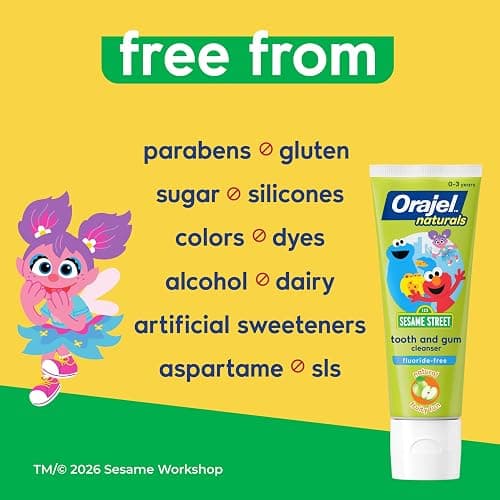 Orajel Baby Elmo Tooth & Gum Cleanser Fluoride-Free, 1 Finger brush, 1 Toothpaste 1oz; #1 Pediatrician Recommended Fluoride-Free Toothpaste* | Featuring Sesame Street, Training Toothpaste, For Babies Age 0+, #1 Pediatrician Recommended Fluoride-Free Toothpaste thumbnail 3