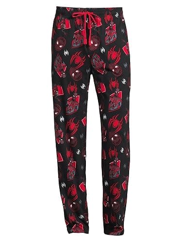 Marvel Spider-Man Men's Miles Morales Mask Allover Print Adult Sleep Bottoms Pajama Pants thumbnail 5