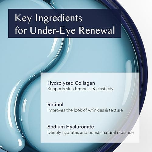 Under Eye Patches for Puffiness and Bags: Eye Mask for Puffy Eyes and Dark Circles Treatment with Collagen Hyaluronic acid - Women Cooling Gel Pads for Brightening Hydrating Anti-Wrinkles 30 Pairs thumbnail 4