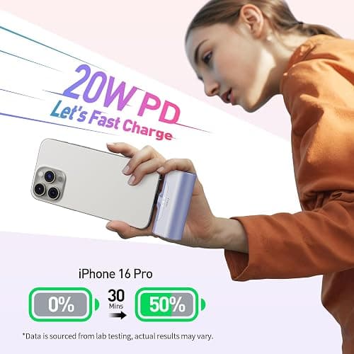iWALK Portable Charger for iPhone 17/16/15 USB-C Small Power Bank 20W 4,500mAh Fast Charging Battery Pack Compatible with iPhone 15/16/17 Plus/17 Pro/17 Pro Max, Samsung Galaxy S25/S24/S23 Android thumbnail 2
