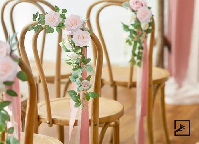 ZIFTY 5Pcs 34FT Flower Garland Pink Artificial Rose Vine Wedding Home Decor | Faux Silk Floral Vine Hanging Decor Flower Garland for Wedding Arch Party Backdrop Garden Wall Home Bridal Shower Decoration thumbnail 6
