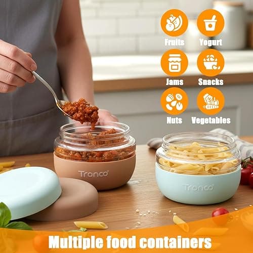 Tronco 24 oz Glass Lunch Bowl Container with Lid, Reusable Glass Food Container for Salad, Snack,Yogurt, Soup Food Storage, Meal Prep, Airtight, Leak & Spill Proof, Dishwasher Safe, BPA-Free, Set of 1 thumbnail 4