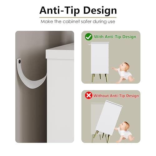 White Dresser for Bedroom, Dressers & Chests of Drawers for Clothes Storage, Wood Dresser for Closet with 6 Drawers, Wide Long Clothes Organizer with LED Light for Hallway, Entryway, Metal Handles thumbnail 6